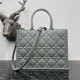 Replica Dior Medium Book Tote Bag with Strap Macrocannage Grey Fake