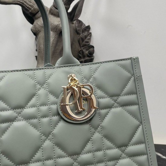 Replica Dior Medium Book Tote Bag with Strap Macrocannage Grey Fake