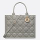 Replica Dior Medium Book Tote Bag with Strap Macrocannage Grey Fake