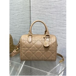Replica Dior Groove 25 Bag in Biscuit Macrocannage Calfskin Fake