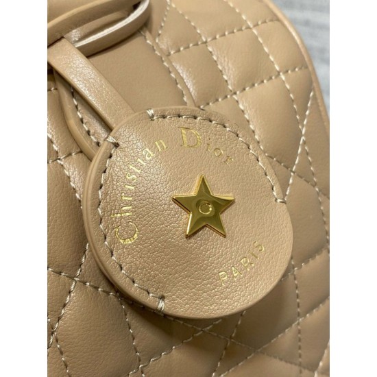 Replica Dior Groove 25 Bag in Biscuit Macrocannage Calfskin Fake