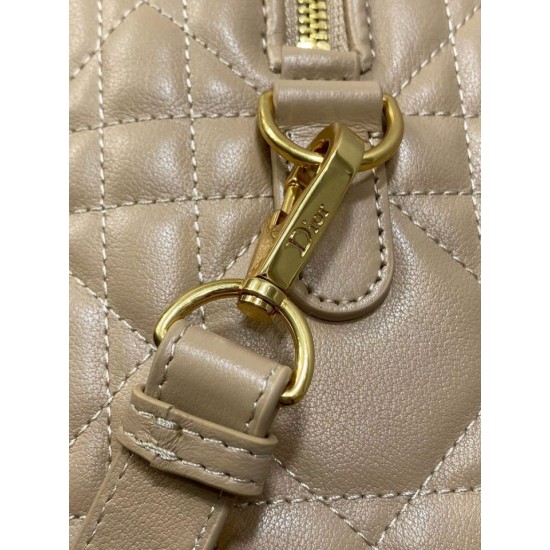 Replica Dior Groove 25 Bag in Biscuit Macrocannage Calfskin Fake