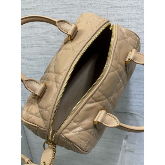 Replica Dior Groove 25 Bag in Biscuit Macrocannage Calfskin Fake
