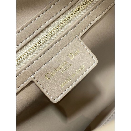 Replica Dior Groove 25 Bag in Biscuit Macrocannage Calfskin Fake