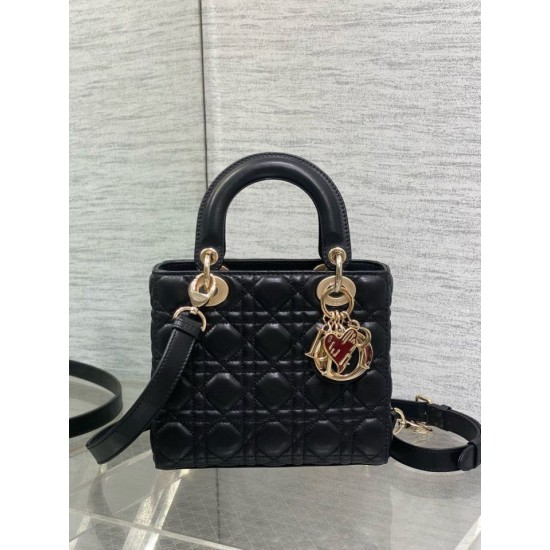 Replica Dior Dioramour Small Lady Dior Bag Cannage Black Fake