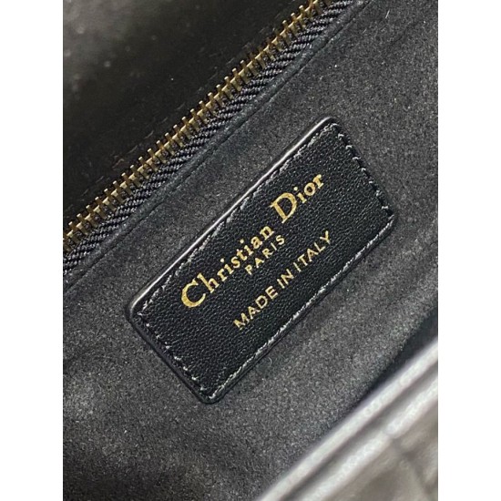 Replica Dior Dioramour Small Lady Dior Bag Cannage Black Fake