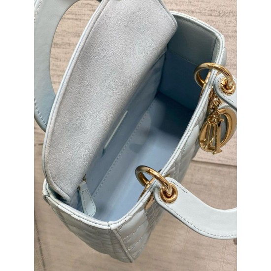 Replica Dior Small Lady Dior My ABCDior Bag Blue Fake
