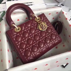 Replica Dior Medium Lady Dior Bag Bordeaux Fake