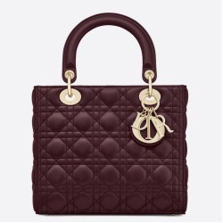 Replica Dior Medium Lady Dior Bag Bordeaux Fake