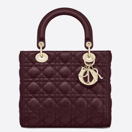 Replica Dior Medium Lady Dior Bag Bordeaux Fake
