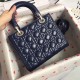 Replica Dior Medium Lady Dior Bag Cannage Blue Fake