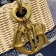 Replica Dior Medium Lady Dior Bag Wicker and Oblique Jacquard Blue Fake