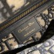 Replica Dior Medium Lady Dior Bag Wicker and Oblique Jacquard Blue Fake