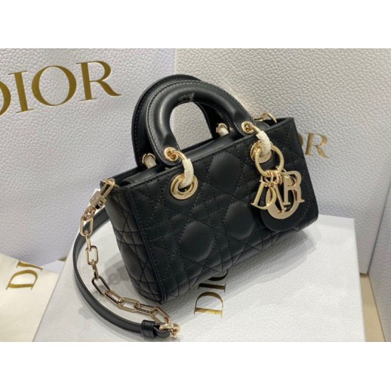 Replica Dior Lady D-Joy Micro Bag Cannage Black Fake