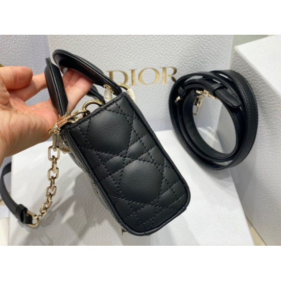 Replica Dior Lady D-Joy Micro Bag Cannage Black Fake