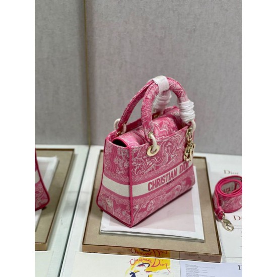 Replica Dior Medium Lady D-Lite Bag Toile de Jouy Reverse Embroidery Pink Fake Replica Dior Medium Lady D-Lite Bag Toile de Jouy Reverse Embroidery Pink Fake