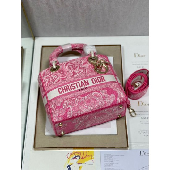 Replica Dior Medium Lady D-Lite Bag Toile de Jouy Reverse Embroidery Pink Fake Replica Dior Medium Lady D-Lite Bag Toile de Jouy Reverse Embroidery Pink Fake