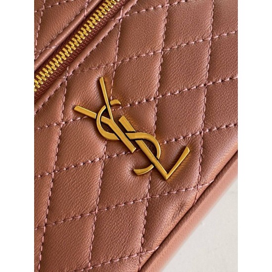 Replica YSL Saint Laurent Gaby Mini Vanity Bag in Barely Pink Fake