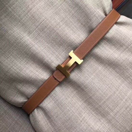 Replica Hermes Mini Constance 24mm Reversible Belt Black/Gold