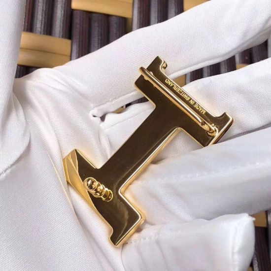 Replica Hermes Mini Constance 24mm Reversible Belt Black/Gold