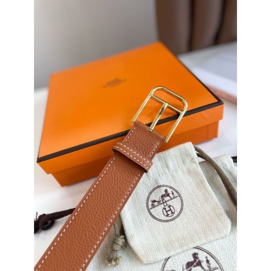 Replica Hermes Romain 35MM Belt Clemence Brown