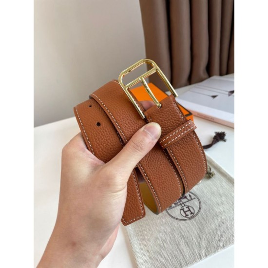 Replica Hermes Romain 35MM Belt Clemence Brown