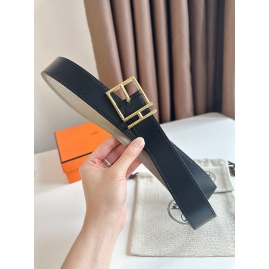 Replica Hermes Romain 35MM Belt Gray/Black Clemence