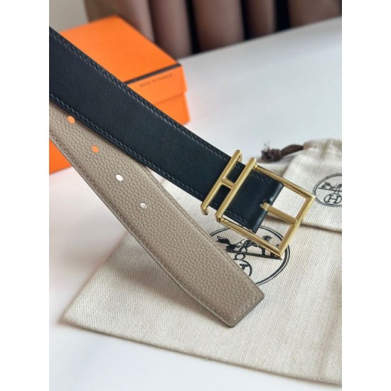 Replica Hermes Romain 35MM Belt Gray/Black Clemence