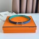Replica Hermes Gamma 13mm Reversible Belt Epsom Taupe Green/Blue