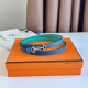 Replica Hermes Gamma 13mm Reversible Belt Epsom Taupe Green/Blue