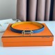 Replica Hermes Gamma 13mm Reversible Belt Epsom Taupe Swift Yellow/Blue