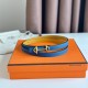 Replica Hermes Gamma 13mm Reversible Belt Epsom Taupe Swift Yellow/Blue