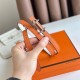 Replica Hermes Gamma 13mm Reversible Belt Epsom Taupe Swift White/Orange