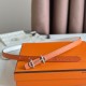Replica Hermes Gamma 13mm Reversible Belt Epsom Taupe Swift White/Orange