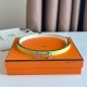 Replica Hermes Gamma 13mm Belt Reversible Epsom Taupe Swift White/Yellow