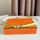 Replica Hermes Gamma 13mm Belt Reversible Epsom Taupe Swift White/Yellow