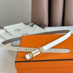 Replica Hermes Gamma 13mm Belt Epsom Taupe Swift White