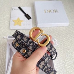 Replica Dior Saddle 20MM Belt Dior Oblique Jacquard Blue Fake