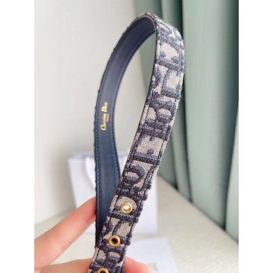 Replica Dior Saddle 20MM Belt Dior Oblique Jacquard Blue Fake