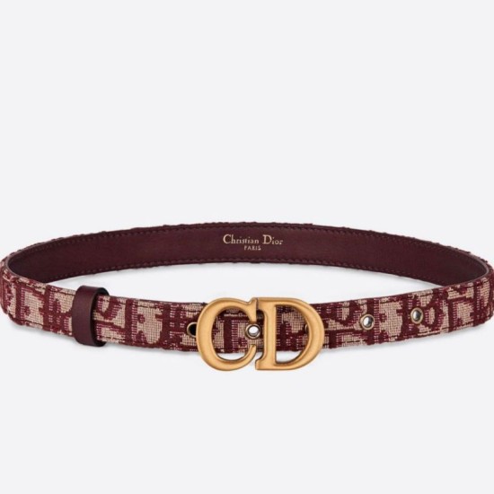 Replica Dior Saddle 20MM Belt Dior Oblique Jacquard Bordeaux Fake