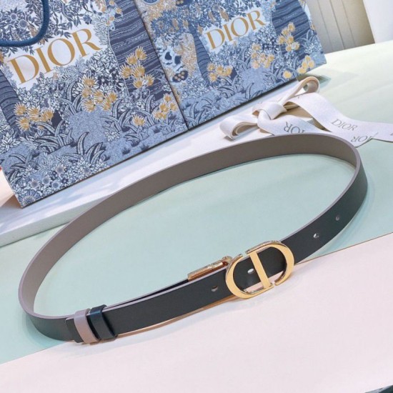 Replica Dior 30 Montaigne Reversible 20MM Belt Grey/Black Fake