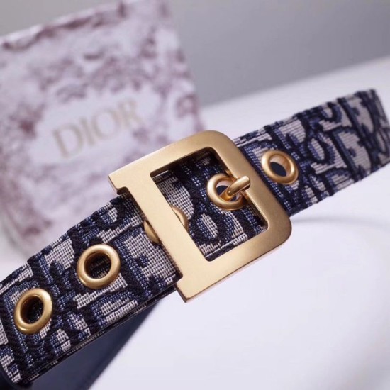 Replica Dior Diorquake 35MM Belt Oblique Blue Fake