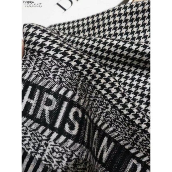 Replica Christian Dior Stole Wool Scarves Black/White Fake