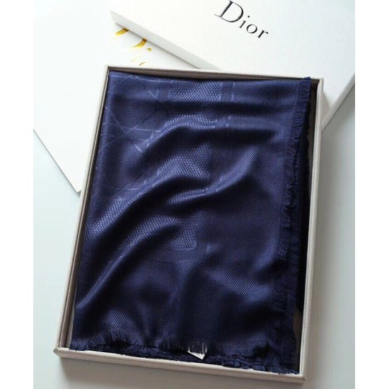 Replica Christian Dior Cannage Shawl 140cm Navy Blue Fake
