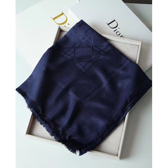 Replica Christian Dior Cannage Shawl 140cm Navy Blue Fake