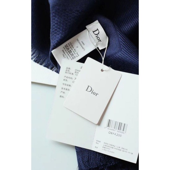 Replica Christian Dior Cannage Shawl 140cm Navy Blue Fake
