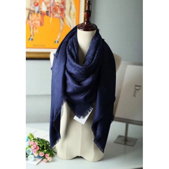 Replica Christian Dior Cannage Shawl 140cm Navy Blue Fake