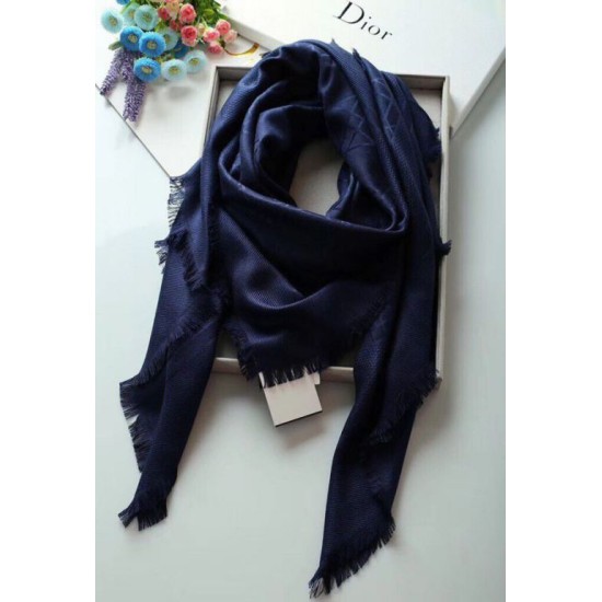 Replica Christian Dior Cannage Shawl 140cm Navy Blue Fake