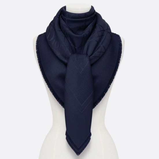 Replica Christian Dior Cannage Shawl 140cm Navy Blue Fake