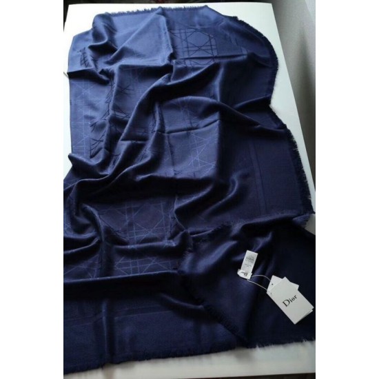 Replica Christian Dior Cannage Shawl 140cm Navy Blue Fake